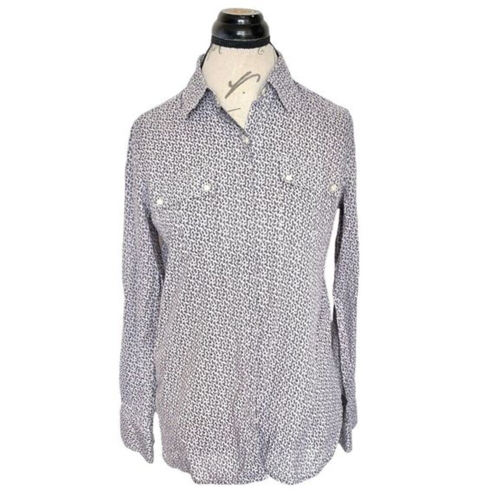 Banana Republic Womens Button down Blouse Size Small Floral Long Sleeve Collar